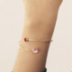 Basic XS double crystal fuchsia and light rose bracelet in gold plating cover