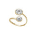 Basic XS double crystal crystal ring in gold plating