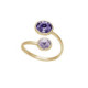 Basic XS double crystal violet and tanzanite ring in gold plating image