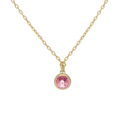 Basic XS crystal light rose necklace in gold plating
