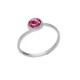 Basic XS crystal fuchsia ring in silver image