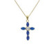 Etnia cross sapphire necklace in gold plating image