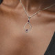 Etnia rhombus amethyst necklace in silver cover