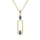 Etnia oval sapphire necklace in gold plating