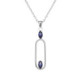 Etnia oval sapphire necklace in silver