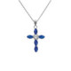 Etnia cross sapphire necklace in silver image