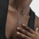 Etnia cross sapphire necklace in silver cover