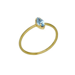 Bianca marquise aquamarine ring in gold plating