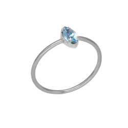 Bianca marquise aquamarine ring in silver
