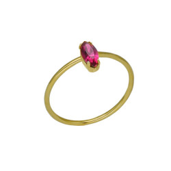 Bianca marquise fuchsia ring in gold plating