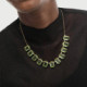 Collar corto rectángulo color verde bañado en oro cover