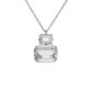 Helena rectangular crystal necklace in silver image