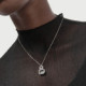 Helena rectangular crystal necklace in silver cover
