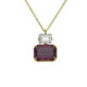 Helena rectangular amethyst necklace in gold plating image