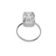 Helena rectangular crystal ring in silver image