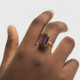 Helena rectangular amethyst ring in gold plating cover