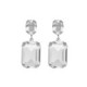 Helena rectangular crystal earrings in silver image