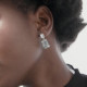 Helena rectangular crystal earrings in silver cover