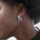 Helena rectangular crystal earrings in silver cover