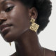 Ghana double diamond earrings in gold plating cover