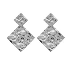 Ghana double diamond earrings in silver