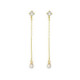 Paulette stick and pearl earrings in gold plating image