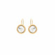 Edged hook crystal earrings in gold plating image