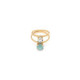 Celina mint green double ring in gold plating image