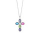 Poetic cross multicolour necklace in silver image