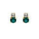 Jasmine you + me emerald earrings in gold plating image