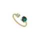 Jasmine emerald open ring in gold plating image