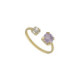 Anillo ajustable abierto violeta bañado en oro image