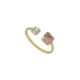 Jasmine vintage rose open ring in gold plating image