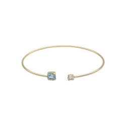 Jasmine aquamarine cane bracelet in gold plating