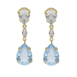 Jasmine tears aquamarine earrings in gold plating