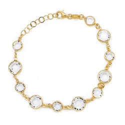 Basic circles crystal bracelet in gold plating