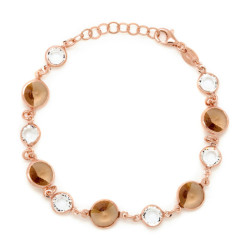 Basic circles light topaz bracelet in rose gold plating