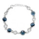 Basic circles denim blue bracelet in silver image
