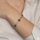 Basic circles denim blue bracelet in silver cover