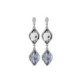 Classic rhombus blue jhade earrings in silver image