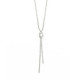 Minimal stick crystal necklace in silver