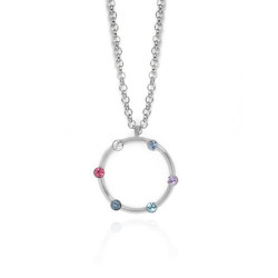 Iris circle multicolour necklace in silver
