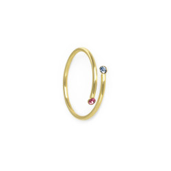 Iris spiral multicolour ring in gold plating