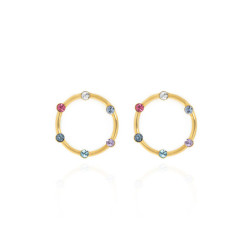 Iris round multicolour earrings in gold plating