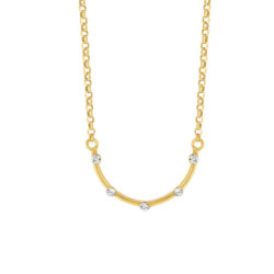 Iris semicircle crystal necklace in gold plating