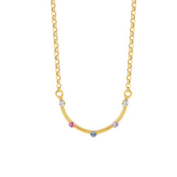 Iris semicircle multicolour necklace in gold plating