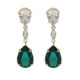 Jasmine tears emerald earrings in gold plating