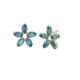 Pendientes pequeños flor azul bañados en oro image