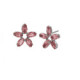 Pendientes pequeños flor rosa elaborados en plata image
