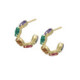 Arisa multicolour curved earrings in gold plating image